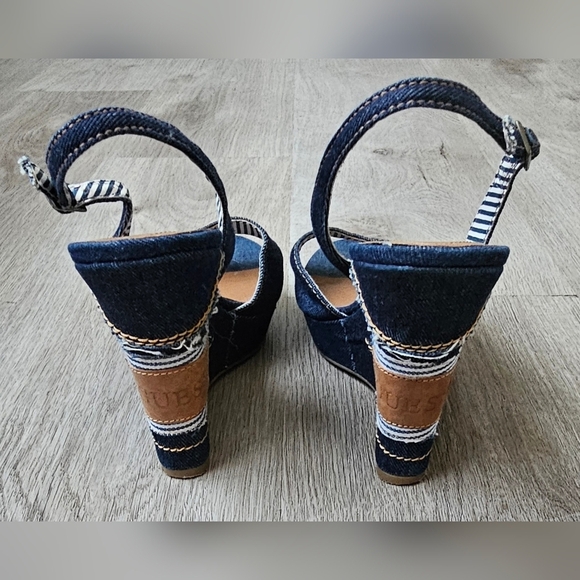 Guess Denim Slingback Wedge Sandals – Size 8M - Picture 4 of 12